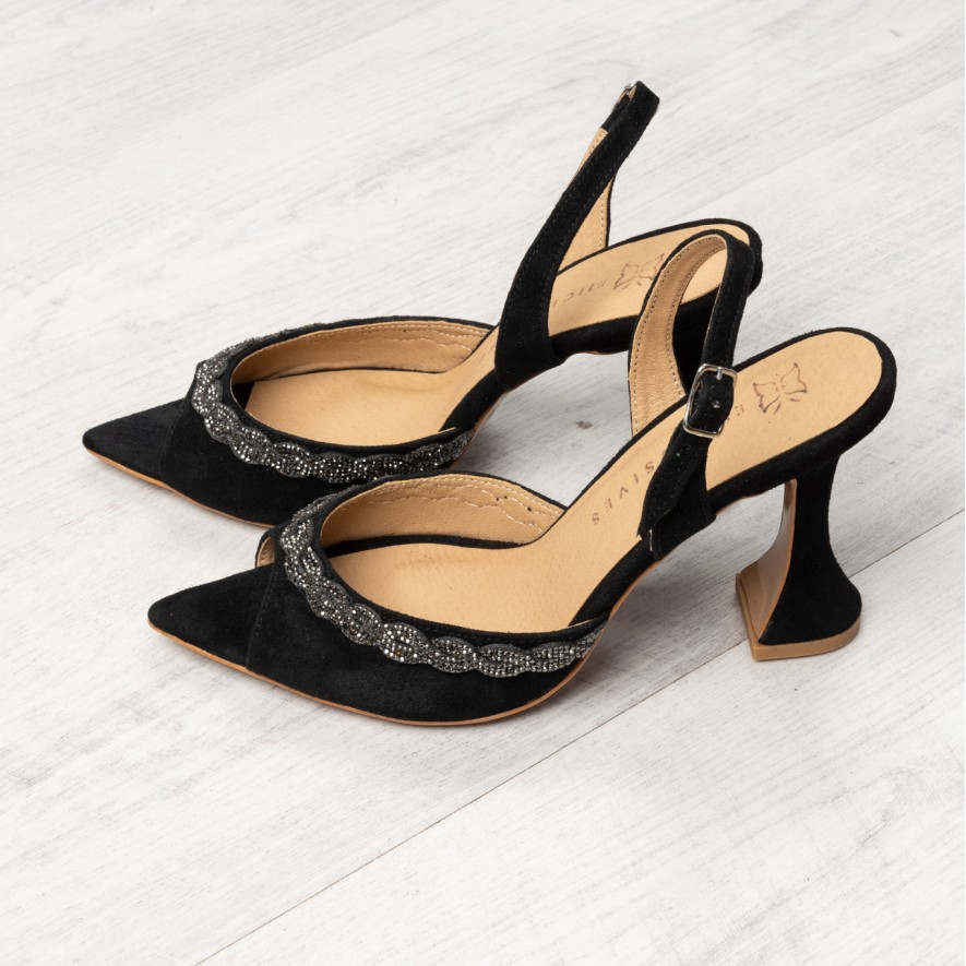   Sandale - Boem - Black & Sparkle - 8cm